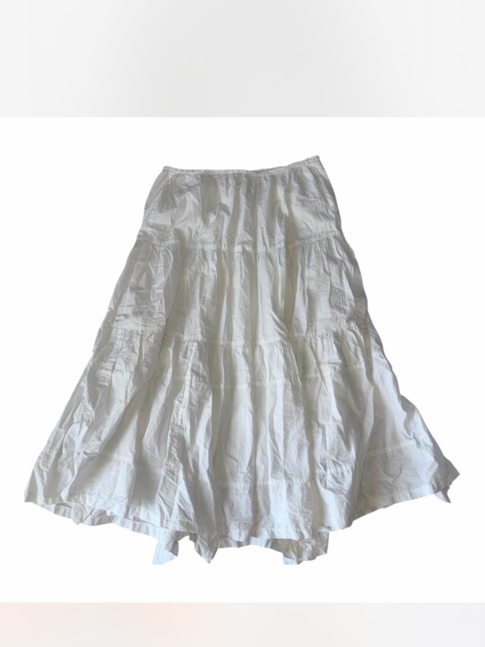 White vintage Tiered Maxi Skirt
